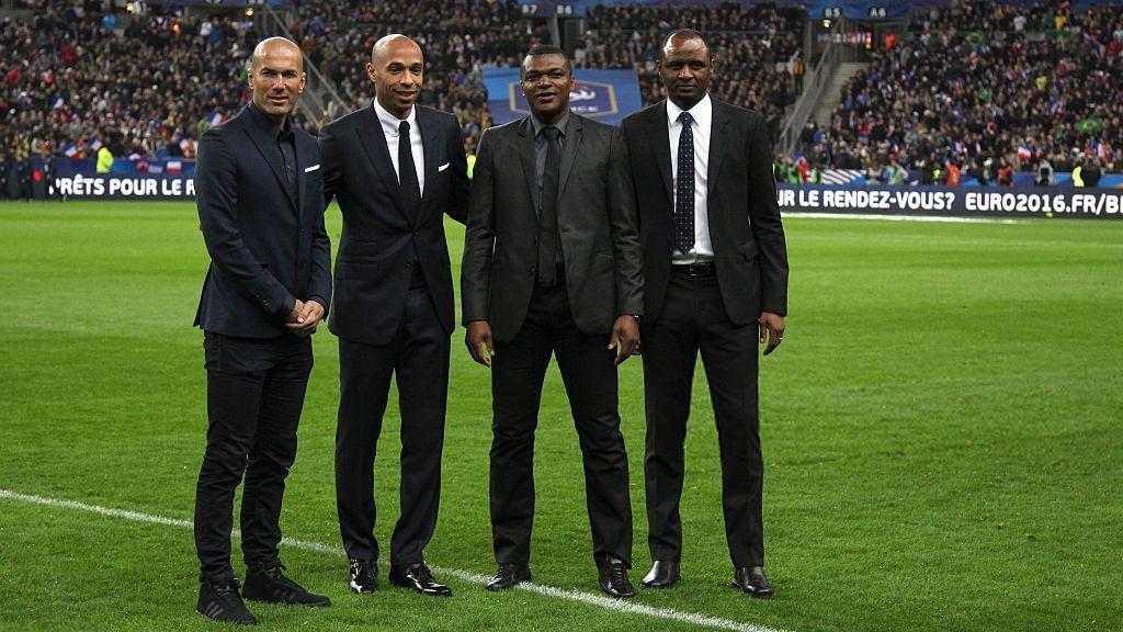 Zinedine Zidane, Thierry Henry, Marcel Desailly, dan Patrick Vieira. Copyright: © AOP.Press/Corbis via Getty Images